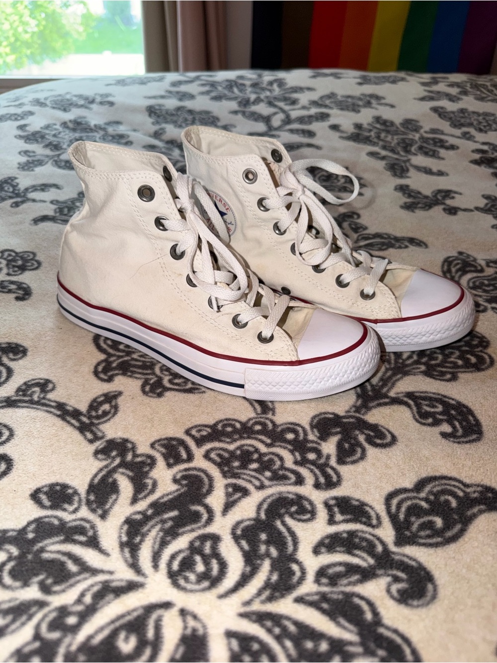 Classic White High-Top Canvas Sneakers - Women's